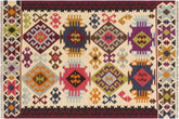 handmade Geometric Kilim Beige Red Hand-Woven RECTANGLE 100% WOOL area rug 4 x 6