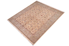 handmade Transitional Tabriz Gold Green Hand Knotted RECTANGLE 100% WOOL area rug 10x14