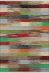 Flat Weave Kilim Antique Navaho Vintage handmade Modern Kilim Blue Gray Hand-Woven Rectangle 100% Wool Area Rug 3x4