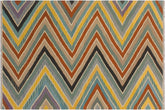 handmade Modern Kilim Blue Black Hand-Woven RECTANGLE 100% WOOL area rug 5x7