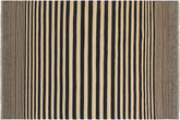 handmade Modern Kilim Beige Black Hand-Woven RECTANGLE 100% WOOL area rug 6' x 8'