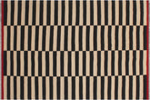 handmade Modern Kilim Beige Black Hand-Woven RECTANGLE 100% WOOL area rug 6' x 8'