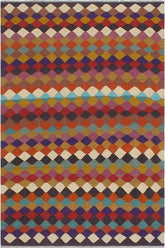 Flat Weave Kilim Antique Navaho Vintage handmade Modern Kilim Blue Beige Hand-Woven Rectangle 100% Wool Area Rug 6x8