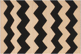 handmade Modern Kilim Beige Black Hand-Woven RECTANGLE 100% WOOL area rug 6' x 8'