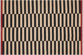 handmade Modern Kilim Beige Black Hand-Woven RECTANGLE 100% WOOL area rug 6' x 8'