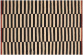 handmade Modern Kilim Beige Black Hand-Woven RECTANGLE 100% WOOL area rug 6' x 8'