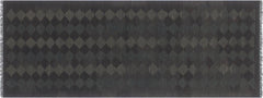 Flat Weave Kilim Antique Navaho Vintage handmade Modern Kilim Black Green Hand-Woven Runner 100% Wool Area Rug 3x8