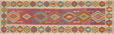 handmade Geometric Kilim Purple Beige Hand-Woven RUNNER 100% WOOL area rug 3' x 10'