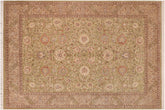 handmade Traditional Kashan Green Tan Hand Knotted RECTANGLE 100% WOOL area rug 10x14