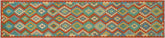 handmade Geometric Kilim Rust Blue Hand-Woven RUNNER 100% WOOL area rug 3 x 13