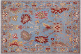 handmade Traditional Oushak Blue Rust Hand Knotted RECTANGLE 100% WOOL area rug 9' x 12'