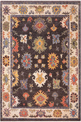 handmade Traditional Oushak Gray Beige Hand Knotted RECTANGLE 100% WOOL area rug 8 x 10