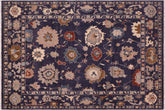 handmade Traditional Oushak Blue Beige Hand Knotted RECTANGLE 100% WOOL area rug 9' x 12'