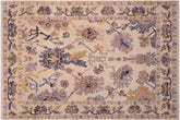 handmade Traditional Oushak Beige Blue Hand Knotted RECTANGLE 100% WOOL area rug 6' x 8'