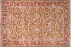 handmade Transitional Design Gold Rust Hand Knotted RECTANGLE 100% WOOL area rug 10' x 14'