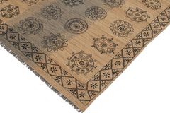 Flat Weave Kilim Antique Navaho Vintage handmade Modern Kilim Beige Black Hand-Woven Rectangle 100% Wool Area Rug 6x8