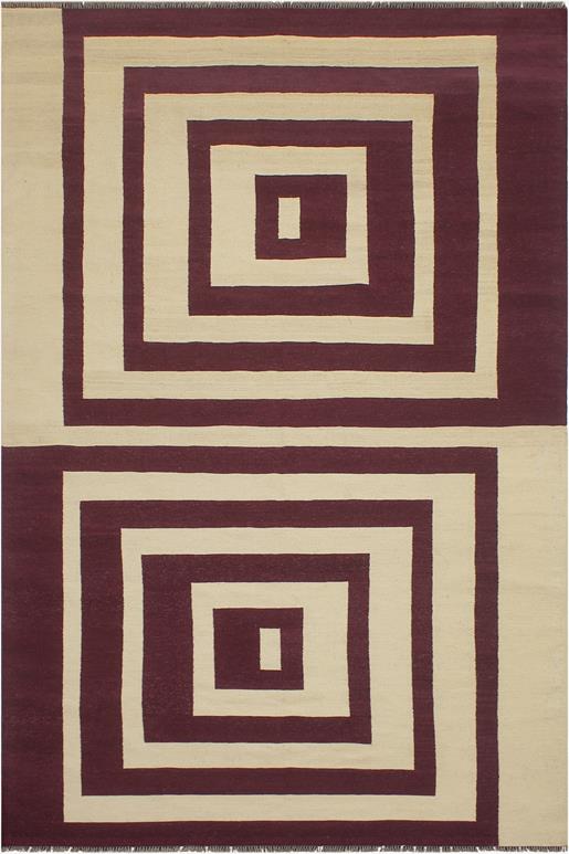 Flat Weave Kilim Antique Navaho Vintage handmade Modern Kilim Beige Purple Hand-Woven Rectangle 100% Wool Area Rug 6x10