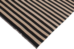Flat Weave Kilim Antique Navaho Vintage handmade Modern Kilim Beige Black Hand-Woven Rectangle 100% Wool Area Rug 8x10