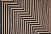 handmade Modern Kilim Beige Black Hand-Woven RECTANGLE 100% WOOL area rug 8' x 10'
