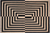 handmade Modern Kilim Beige Black Hand-Woven RECTANGLE 100% WOOL area rug 8' x 10'