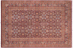 handmade Transitional New Asif Aubergine Beige Hand Knotted RECTANGLE 100% WOOL area rug 10x14