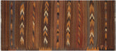 handmade Geometric Kilim Brown Beige Hand-Woven RUNNER 100% WOOL area rug 4' x 9'