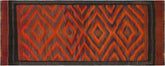 handmade Geometric Kilim Rust Brown Hand-Woven RUNNER 100% WOOL area rug 4' x 10'