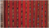 handmade Geometric Kilim Red Blue Hand-Woven RECTANGLE 100% WOOL area rug 4' x 7'