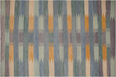 handmade Modern Kilim Blue Beige Hand-Woven RECTANGLE 100% WOOL area rug 9x12