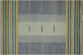 handmade Modern Kilim Blue Gold Hand-Woven RECTANGLE 100% WOOL area rug 9x11