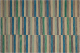 handmade Modern Kilim Blue Beige Hand-Woven RECTANGLE 100% WOOL area rug 6x10
