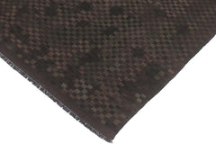 Flat Weave Kilim Antique Navaho Vintage handmade Geometric Kilim Black Brown Hand-Woven Rectangle 100% Wool Area Rug 6x8