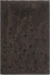 Flat Weave Kilim Antique Navaho Vintage handmade Geometric Kilim Black Brown Hand-Woven Rectangle 100% Wool Area Rug 6x8