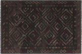handmade Modern Kilim Black Brown Hand-Woven RECTANGLE 100% WOOL area rug 6' x 8'