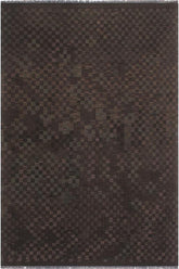 Flat Weave Kilim Antique Navaho Vintage handmade Geometric Kilim Brown Green Hand-Woven Rectangle 100% Wool Area Rug 6x8