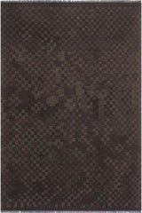 Flat Weave Kilim Antique Navaho Vintage handmade Geometric Kilim Brown Green Hand-Woven Rectangle 100% Wool Area Rug 6x8