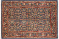 handmade Transitional New Asif Blue Red Hand Knotted RECTANGLE 100% WOOL area rug 10x14