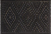 handmade Modern Kilim Black Blue Hand-Woven RECTANGLE 100% WOOL area rug 6' x 8'