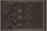 handmade Modern Kilim Brown Blue Hand-Woven RECTANGLE 100% WOOL area rug 6' x 10'