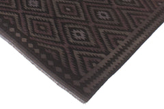 handmade Modern Kilim Black Blue Hand-Woven RECTANGLE 100% WOOL area rug 6' x 8'