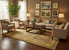 Turkish Knotted Istanbul Tempie Brown/Tan Wool Rug - 10'4'' x 14'5''