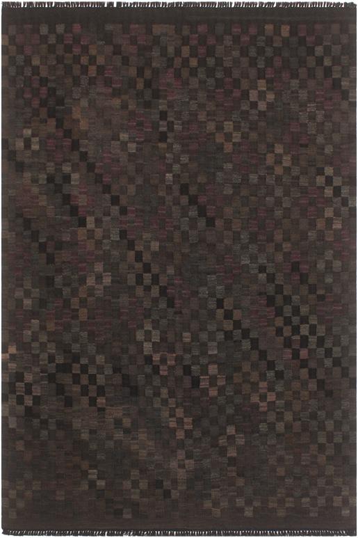 Flat Weave Kilim Antique Navaho Vintage handmade Modern Kilim Black Brown Hand-Woven Rectangle 100% Wool Area Rug 5x7