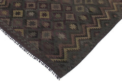 Flat Weave Kilim Antique Navaho Vintage handmade Geometric Kilim Purple Green Hand-Woven Rectangle 100% Wool Area Rug 6x10