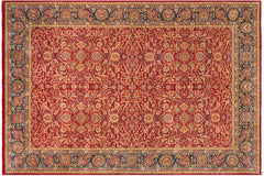 handmade Traditional Design Red Teal Hand Knotted RECTANGLE 100% WOOL area rug 10' x 14'