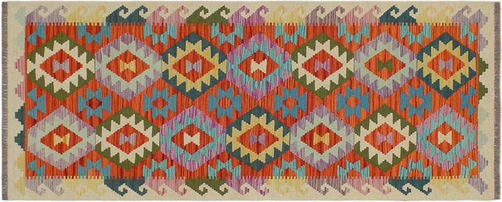 Flat Weave Kilim Antique Navaho Vintage handmade Geometric Kilim Rust Beige Hand-Woven Runner 100% Wool Area Rug 3x6