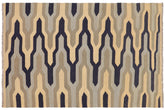handmade Modern Kilim Blue Gray Hand-Woven RECTANGLE 100% WOOL area rug 5x7
