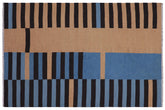 Turkish Bohemian Philip Blue/Brown Hand-Woven Kilim Rug - 5'8'' x 8'1''