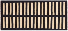 Flat Weave Kilim Antique Navaho Vintage handmade Modern Kilim Black Beige Hand-Woven Runner 100% Wool Area Rug 3x6