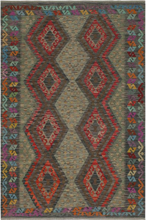 Flat Weave Kilim Antique Navaho Vintage handmade Geometric Kilim Red Charcoal Hand-Woven Rectangle 100% Wool Area Rug 6x8