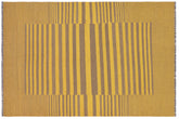 handmade Modern Kilim Yellow Gray Hand-Woven RECTANGLE 100% WOOL area rug 6' x 8'